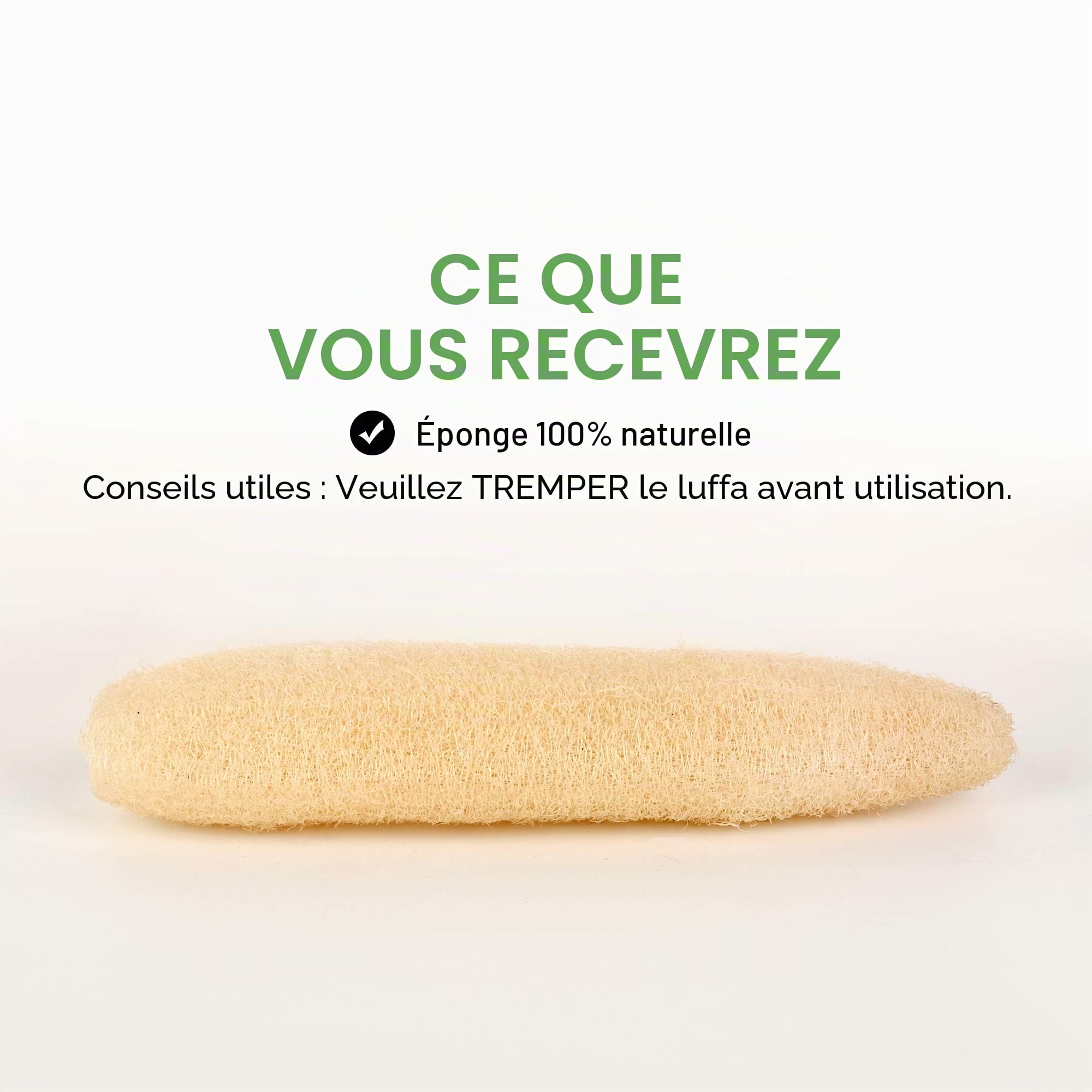 LOBO Lot de 4 éponges en luffa naturel pour le bain quotidien