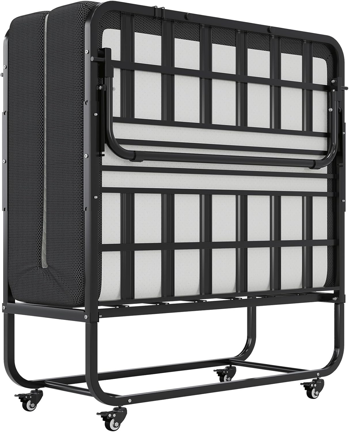 DICTAC Folding Bed with Mattress 75x38 Twin Size Bed Frame