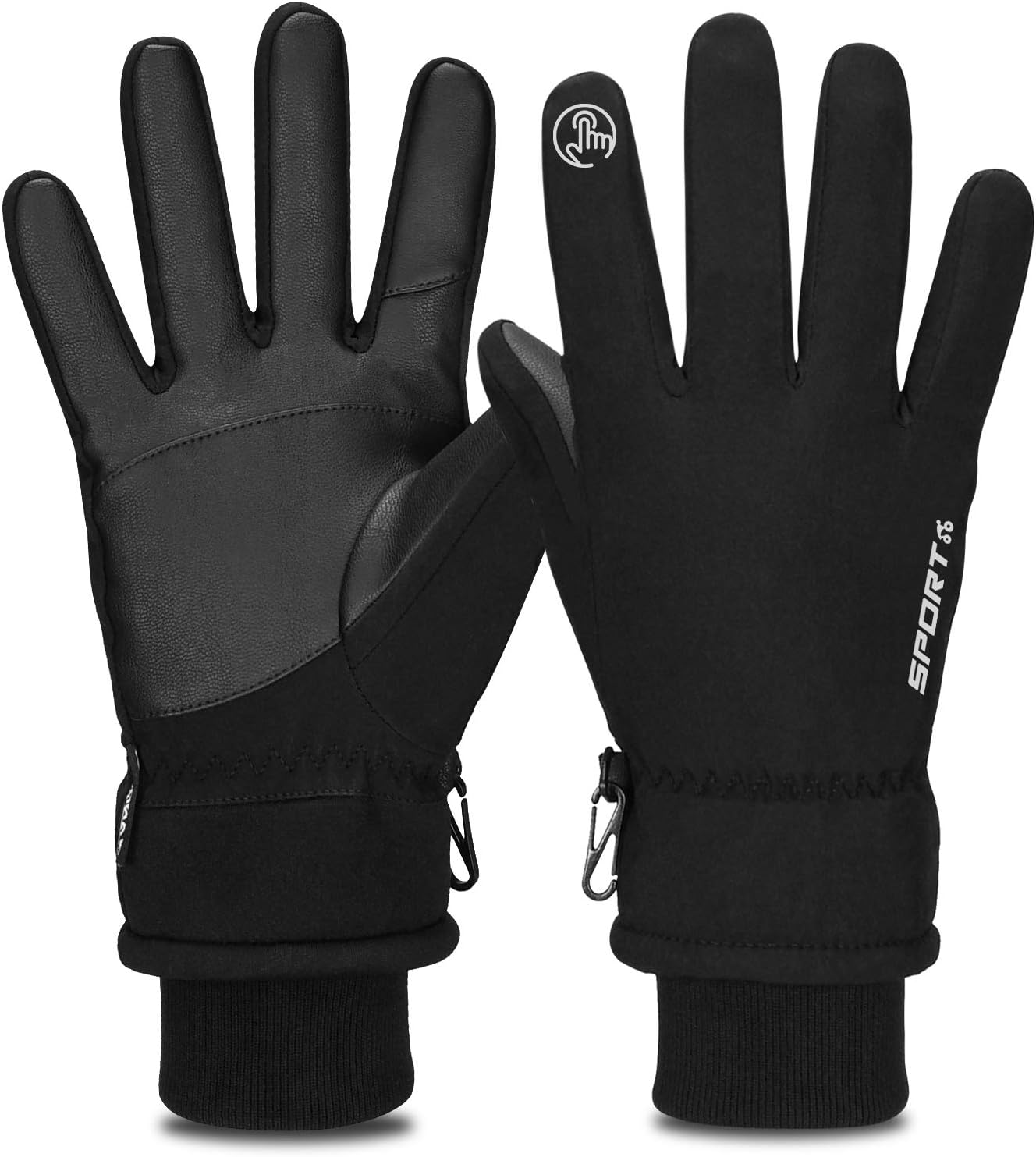 Winter Gloves, Waterproof Ski Gloves -22℉ Coldproof Touchscreen Gloves 3M Thinsulate Thermal Gloves Anti Slip Warm Gloves for Men Women Snowboarding Cycling Running Hiking Outdoor Sports