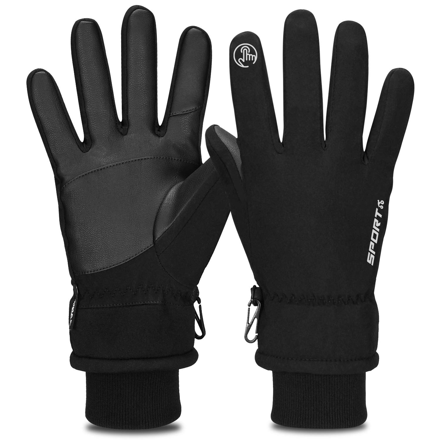 Winter Gloves, Waterproof Ski Gloves -22℉ Coldproof Touchscreen Gloves 3M Thinsulate Thermal Gloves Anti Slip Warm Gloves for Men Women Snowboarding Cycling Running Hiking Outdoor Sports