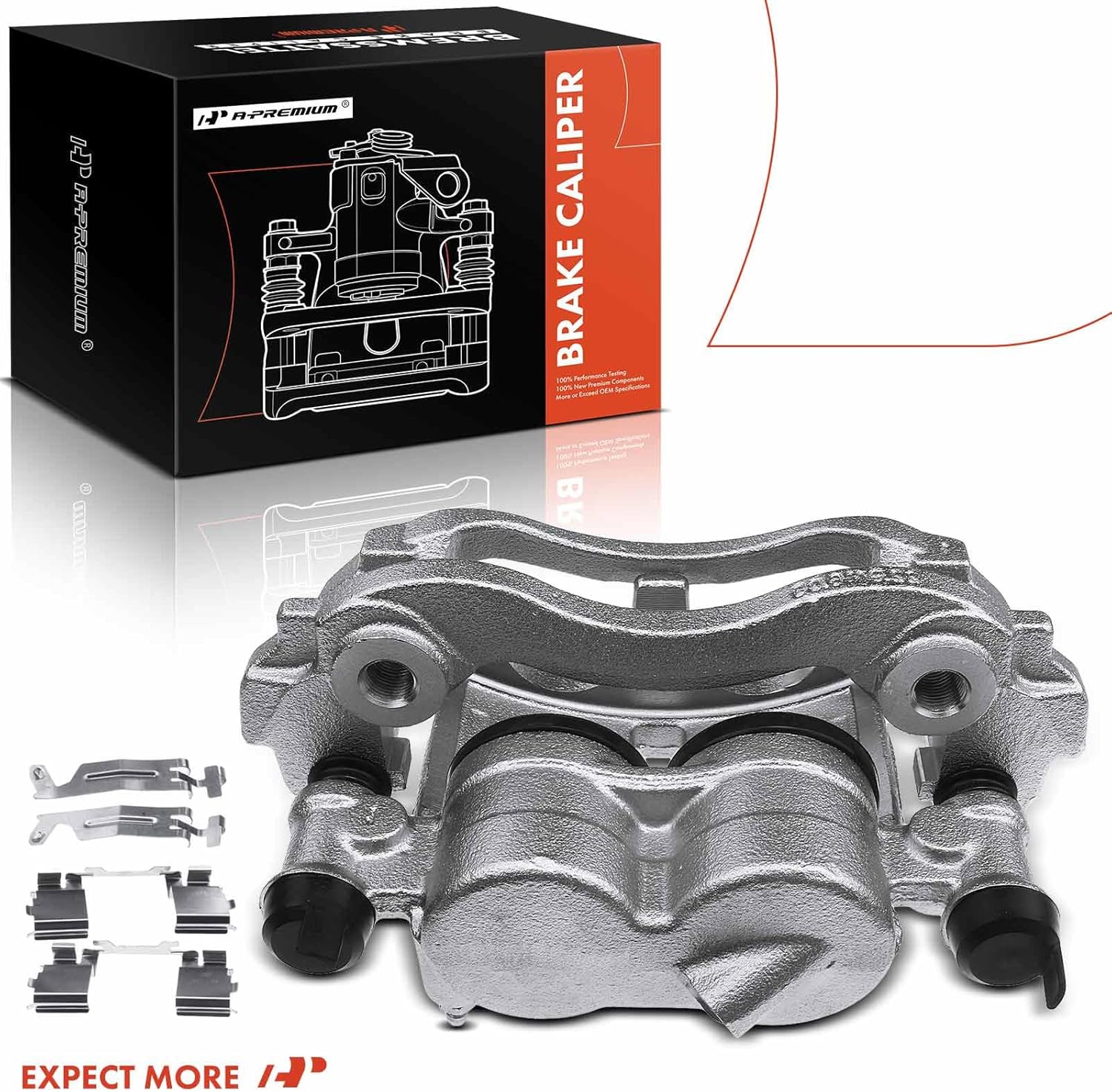 A-Premium Disc Brake Caliper Assembly with Bracket Compatible with Select Ram Models - ProMaster 1500/ ProMaster 2500/ProMaster 3500 2014-2019 - Front Right Passenger Side