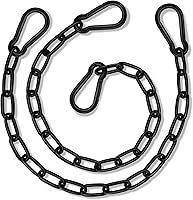 Gelury 2-Pack 25in Heavy Duty Swing Chains with 4 Carabiners - 660LB Capacity Hammock Chair Hanging Kit for Indoor Outdoor Use (Black)