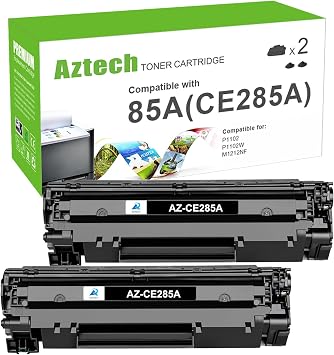85A CE285A Black Toner Cartridge Replacement for HP 85A CE285A P1102w Ink Toner Cartridge for HP LaserJet Pro P1100 P1102 P1102w 1102w M1132 M1130 M1212nf MFP P1109w P1109 M1210 Printer Ink 2-Pack