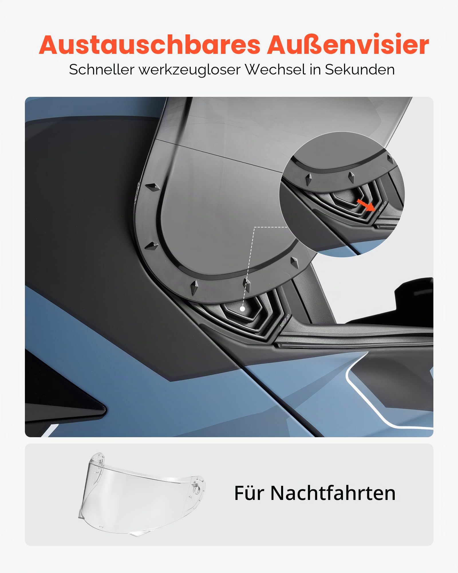 VEVOR Klapphelm mit Doppelvisier Größe M, Modularer Motorradhelm ECE 22.06 Zertifiziert, Straßenmotorradhelm für Erwachsene, Mopedhelm mit Bluetooth-Lautsprecherfach & Herausnehmbarem Innenfutter