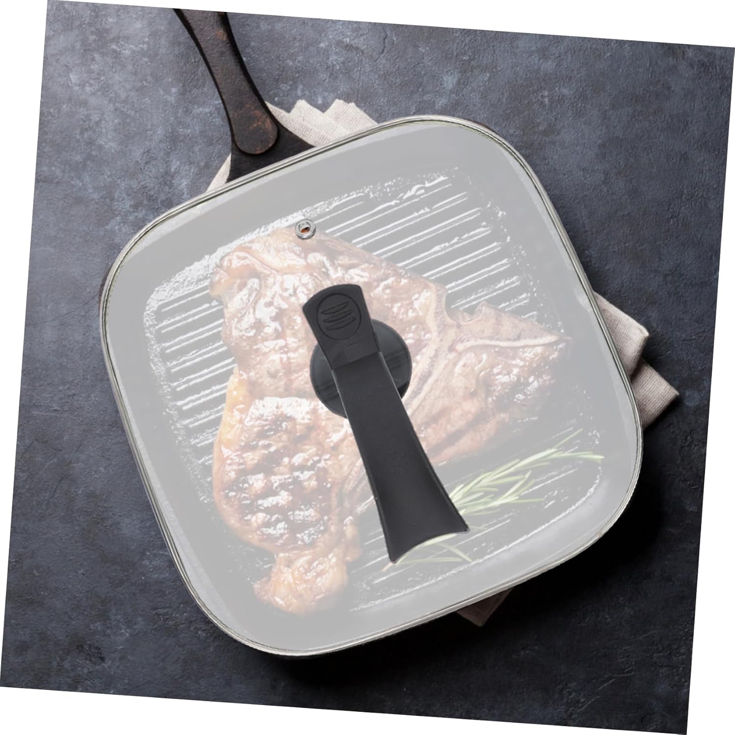 Multi Functional Square Glass Pot Lid with Stainless and Handle Heat Resistant Kitchen Cover for Electric Skillet Frying Pan and Household Cookware