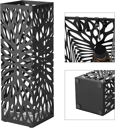 Vista 7 de SONGMICS soporte para paraguas, metálico, cuadrado, que se para solo, organizador de paraguas ULUC48B