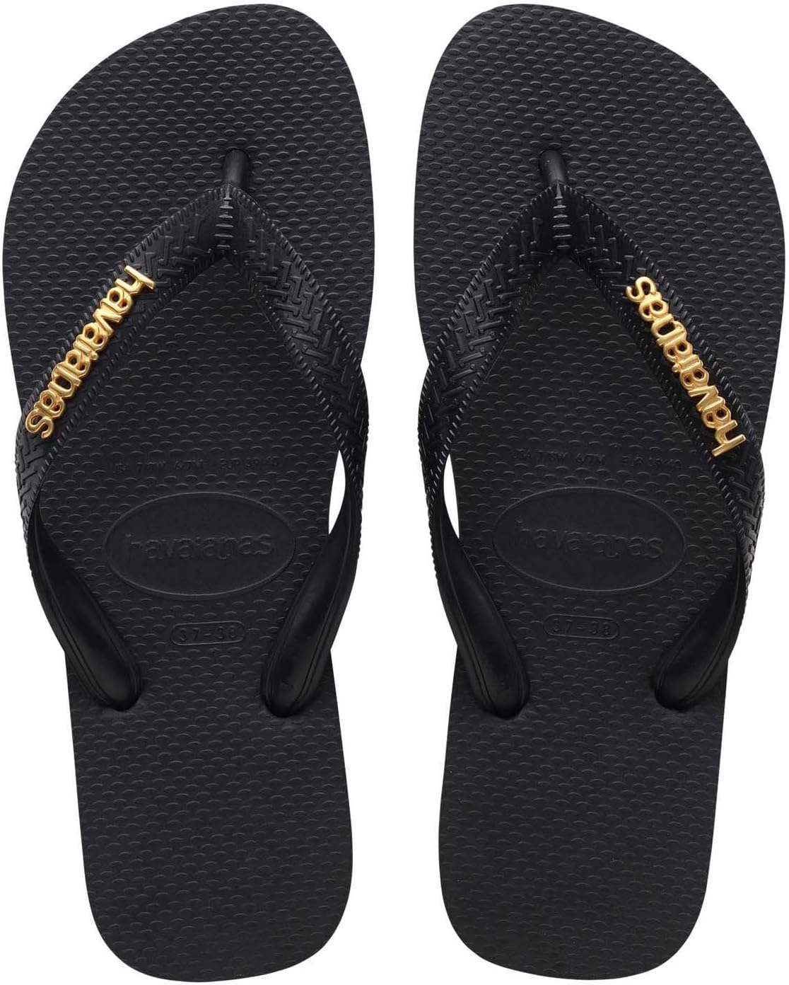 Havaianas Logo Metallic Slippers 33/34 EU Black/Black