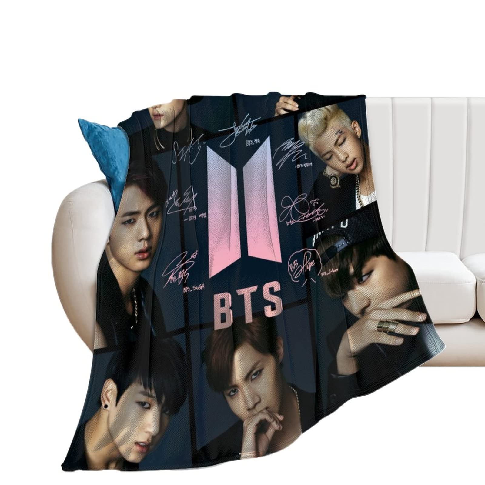 Kpop Boys Blanket Soft and Comfortable Flannel Throw Blankets Decoration Bed Sofa Living Room Suitable for Children Adults...