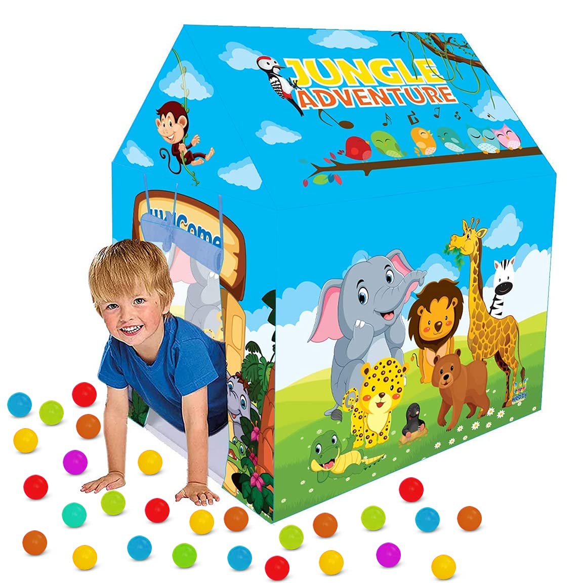 Webby Jungle Kids Play Tent House with 10 Balls for Girls and Boys Toy Home (B08FXB71ZJ) Amazon Price History, Amazon Price Tracker
