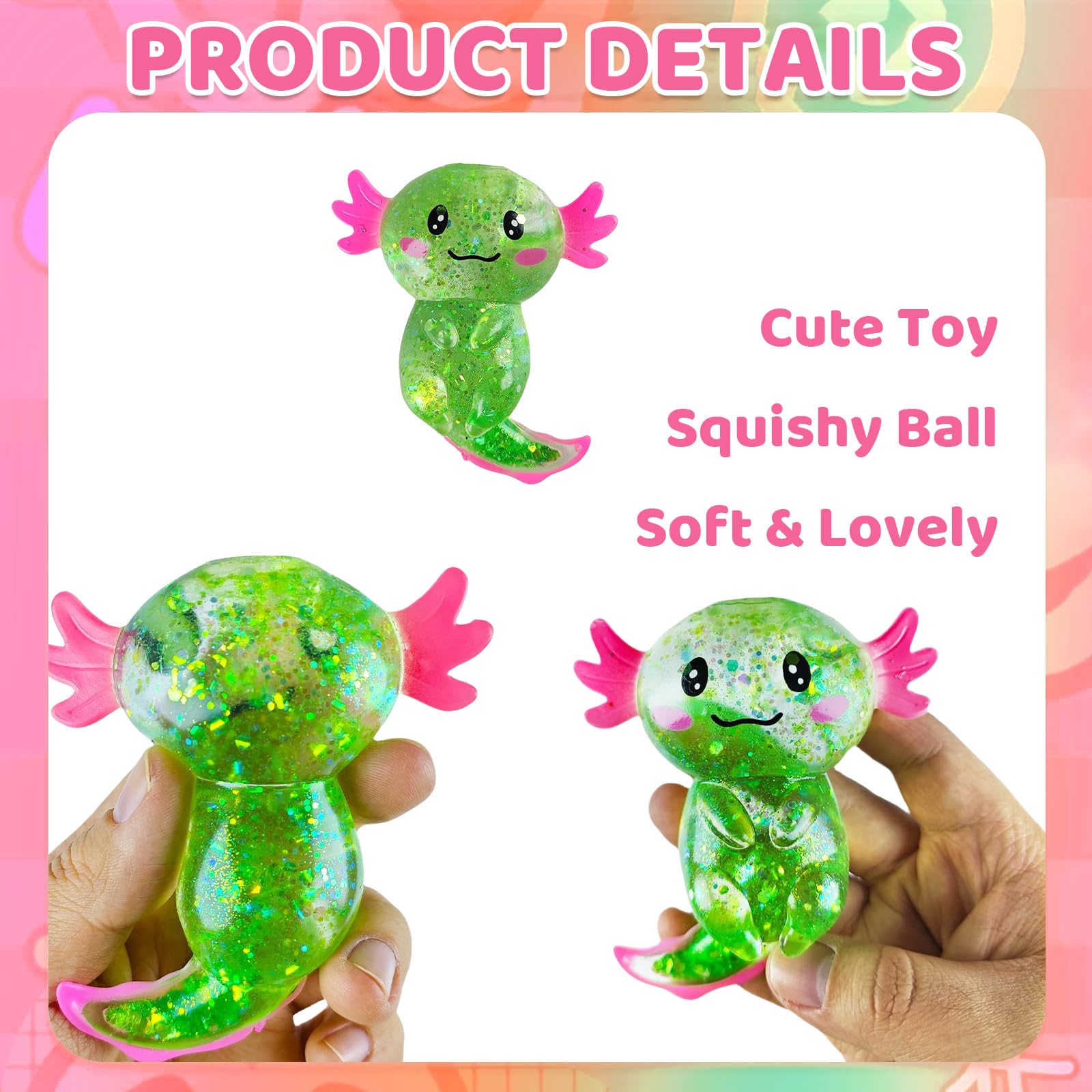 Mrltau Juguete Anti-estrés Axolotl – Squishy De 10x8cm En Azul, Suave Y Recuperable, Ideal Para Niños Y Adultos