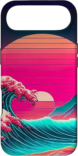 Miniatura 26 de Funda retro para iPhone 12 Mini vaporwave Synthwave Ocean Japanese 80s estilo vintage retro