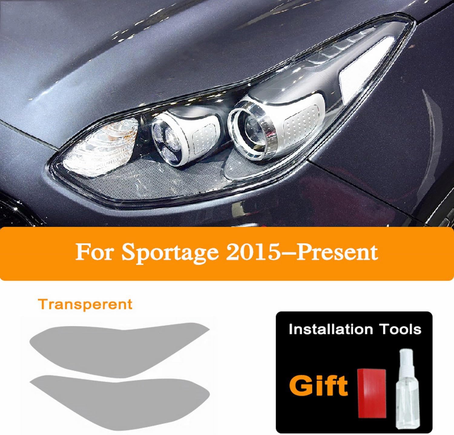 JCAKES Car Headlight Transparent Protective Film TPU Film Sticker Accessores ，for Kia Rio Stinger Sportage Sorento Optima K5 2015-2023