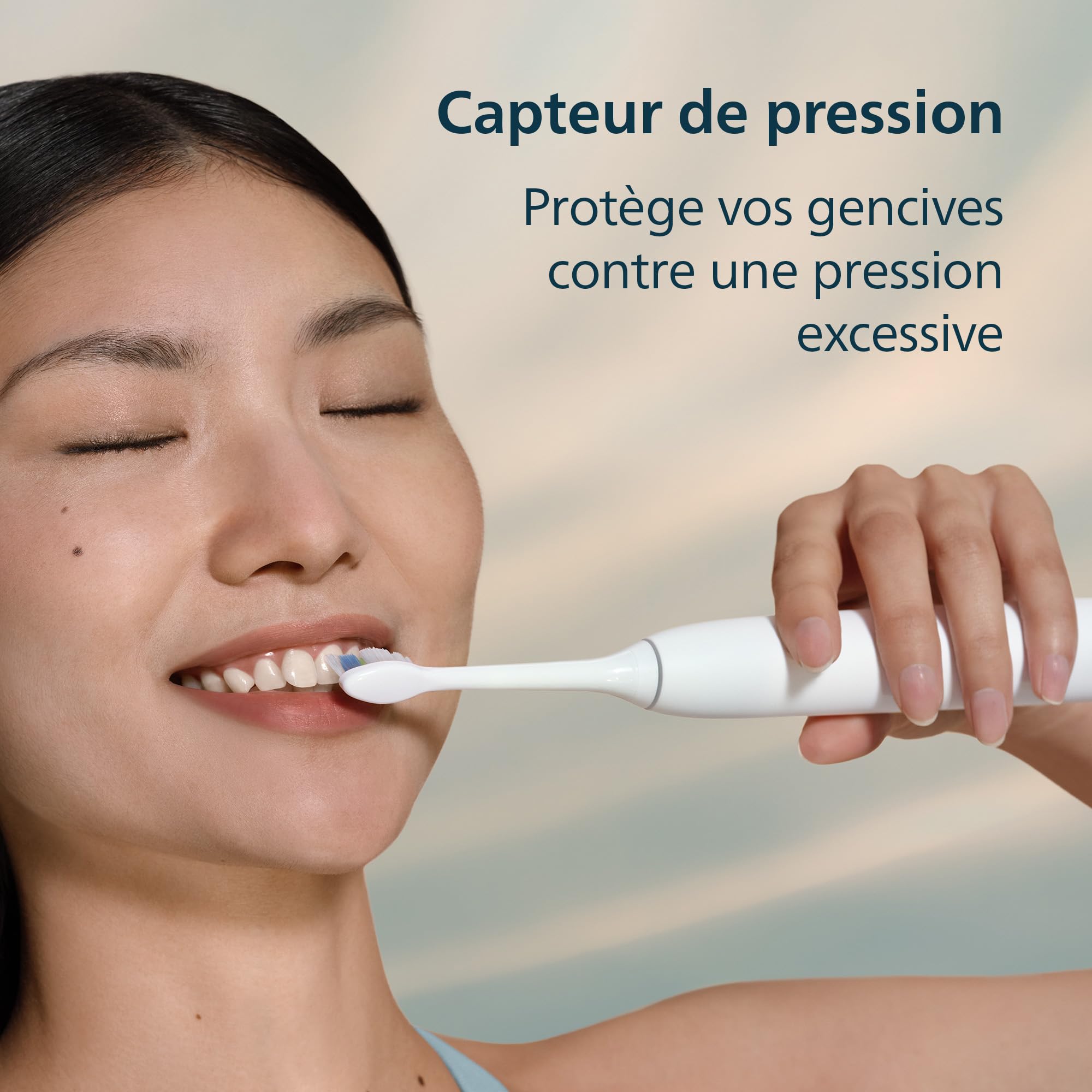 Philips Sonicare 5500 - Brosse à dents électrique sonique avec 2 modes, Alerte de pression, EasyStart, SmarTimer et BrushPacer, Blanc, modèle HX7110/02 [Nouvelle technologie]