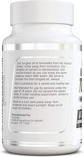 Miniatura 3 de Tongkat Ali Herbolab - Mejor que 2001 el único extracto de raíz de Tongkat Ali estandarizado altamente concentrado en Tienda 80 cápsulas vegetales