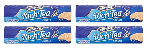 McVitie's Rich Tea Biscuits 10.58 oz (paquete de 4) Best of British Cookies - Galletas Mcvities envasadas por Zuvo