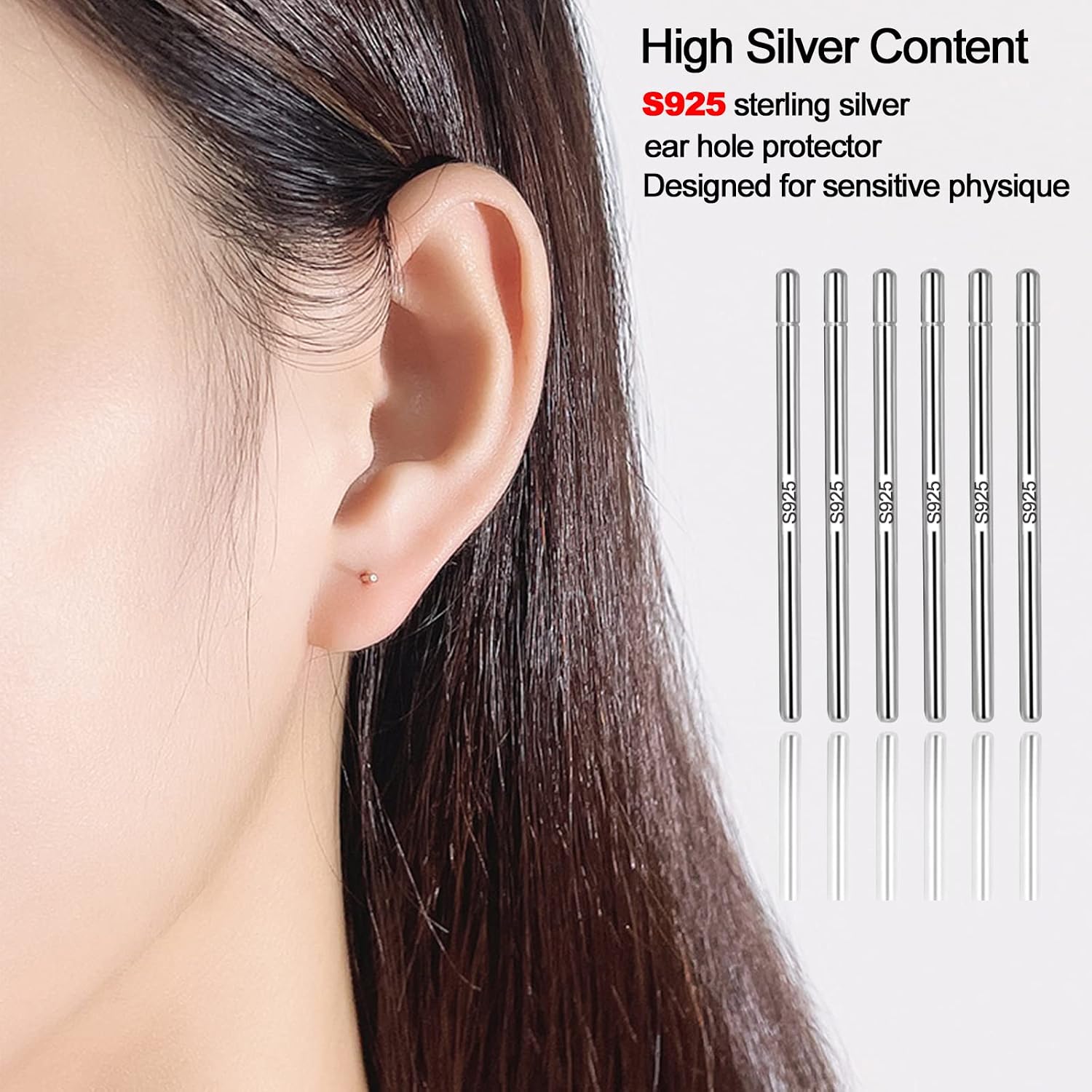 Ear Piercing Gun Kit, Professional Earrings Piercing Kit with 18K Real Gold&S925 Silver Plated Earrings, 20 Stainless Steel Stud Earrings, 20 Sterling Silver Ear Sticks,10 Iodophor Cotton Swabs