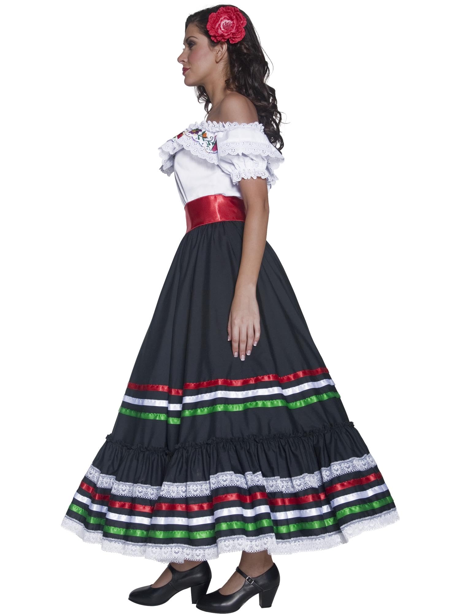 Smiffys Disfraz de Señorita sexy del Oeste auténtico, con vestido y banda Halloween, Carnaval