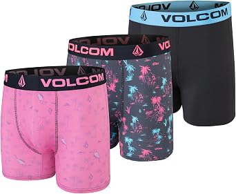 Volcom Mens Boxer Briefs 3 Pack Poly Spandex Performance Boxer Briefs Underwear