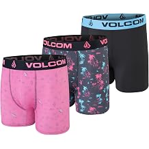 Volcom Mens Boxer Briefs 3 Pack Poly Spandex Performance Boxer Briefs Underwear