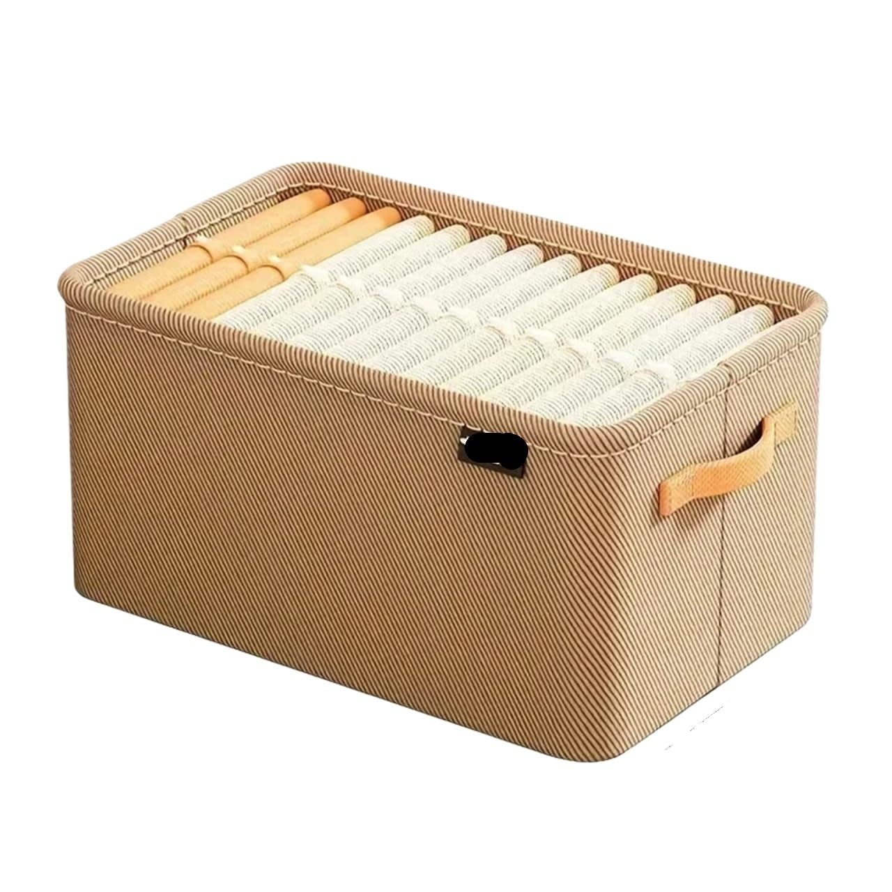 LADFRTYU Sock Storage Box Wardrobe Organizer Box For Storage In The Closet Underwear Drawers Bedroom Cabinet Socks Bra Pants(Khaki XL 1PC)
