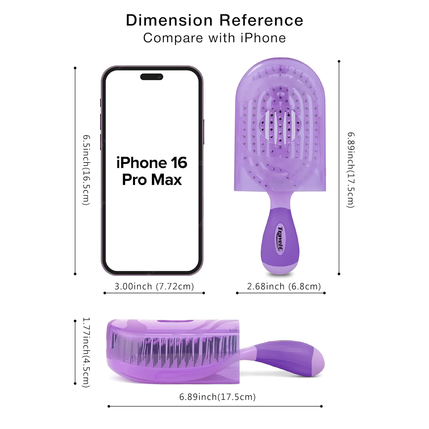 NuWay 4Hair® TravelC® U.S. Patented Single-Curve Scalp Care Travel Brush with Protective Case – Premium Portable Hair Health Tool with Heat-Resistant – Wet & Dry Use