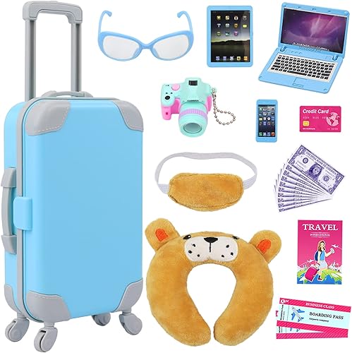 ZITA ELEMENT Juego de 22 maletas de ropa de muñeca de 18 pulgadas para niños de 19 pulgadas, accesorios de almacenamiento de viaje, incluyendo