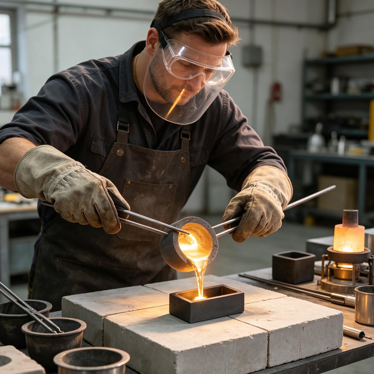 TEHAUX 3 Stücke Graphitform Graphittiegel Für Kupfer Und Aluminium Quadratische Schmelztiegel Versorgung Für Die Ölindustrie Und Das Schmelzen