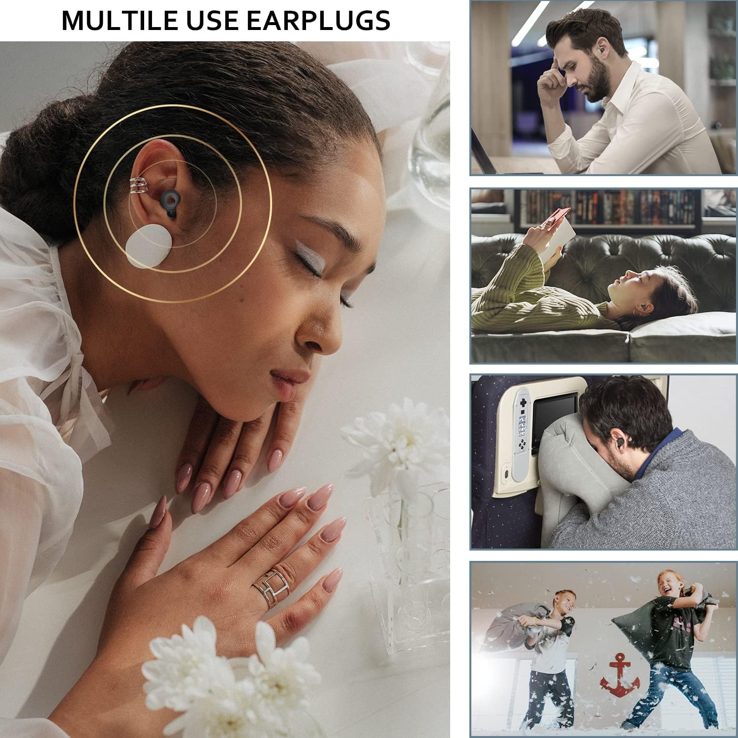 Ear Plugs for Sleeping Noise Cancelling, Reble Hearing Protect in