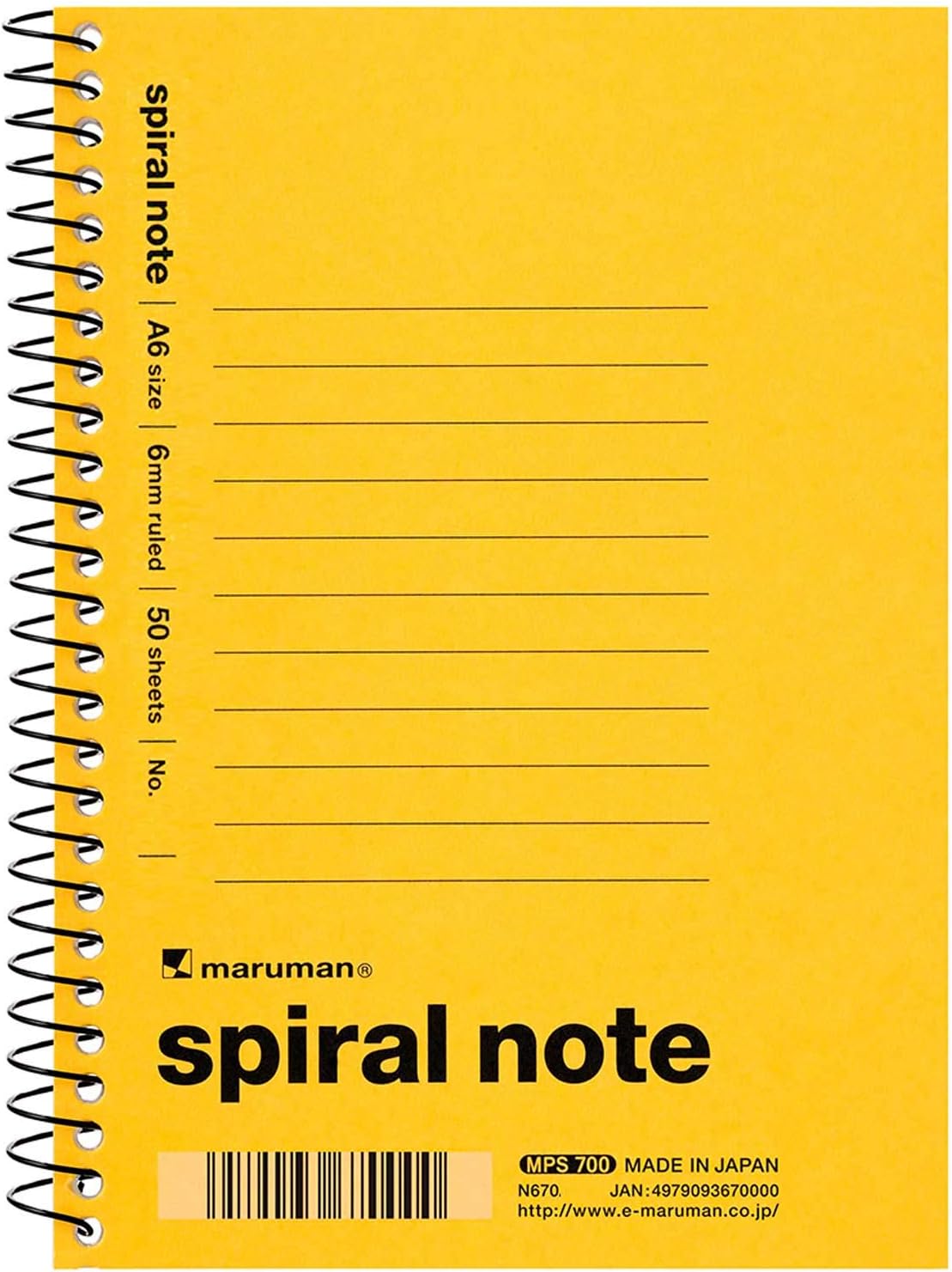 Maruman N670AX3 Spiral Notebook, A6, Pack of 3 : Office Products