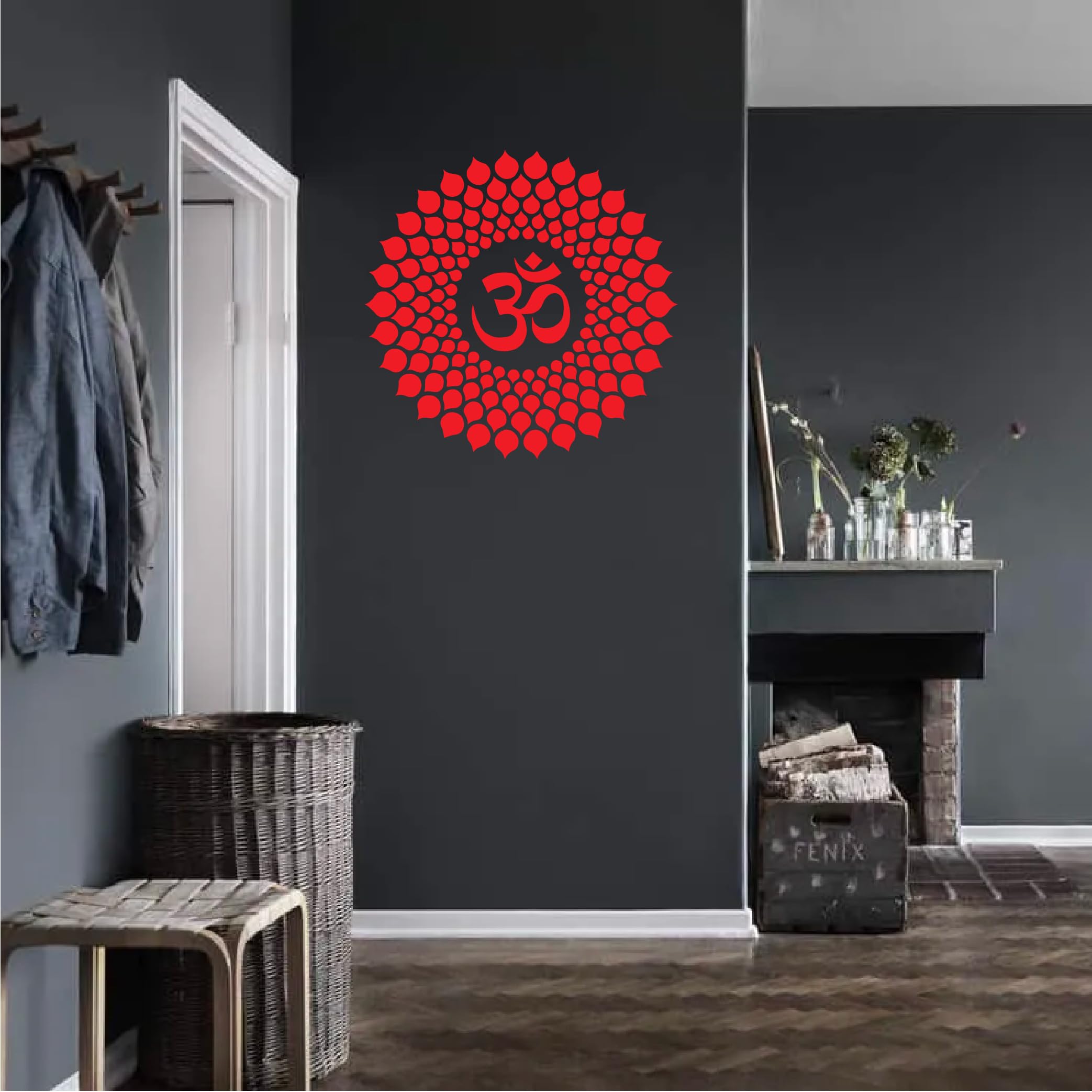 Om Mandala Wall Sticker & Decal for Entrance,Door,Wall,Puja Room,Living Room,Self Adhesive Vinyl Easy to apply/remove