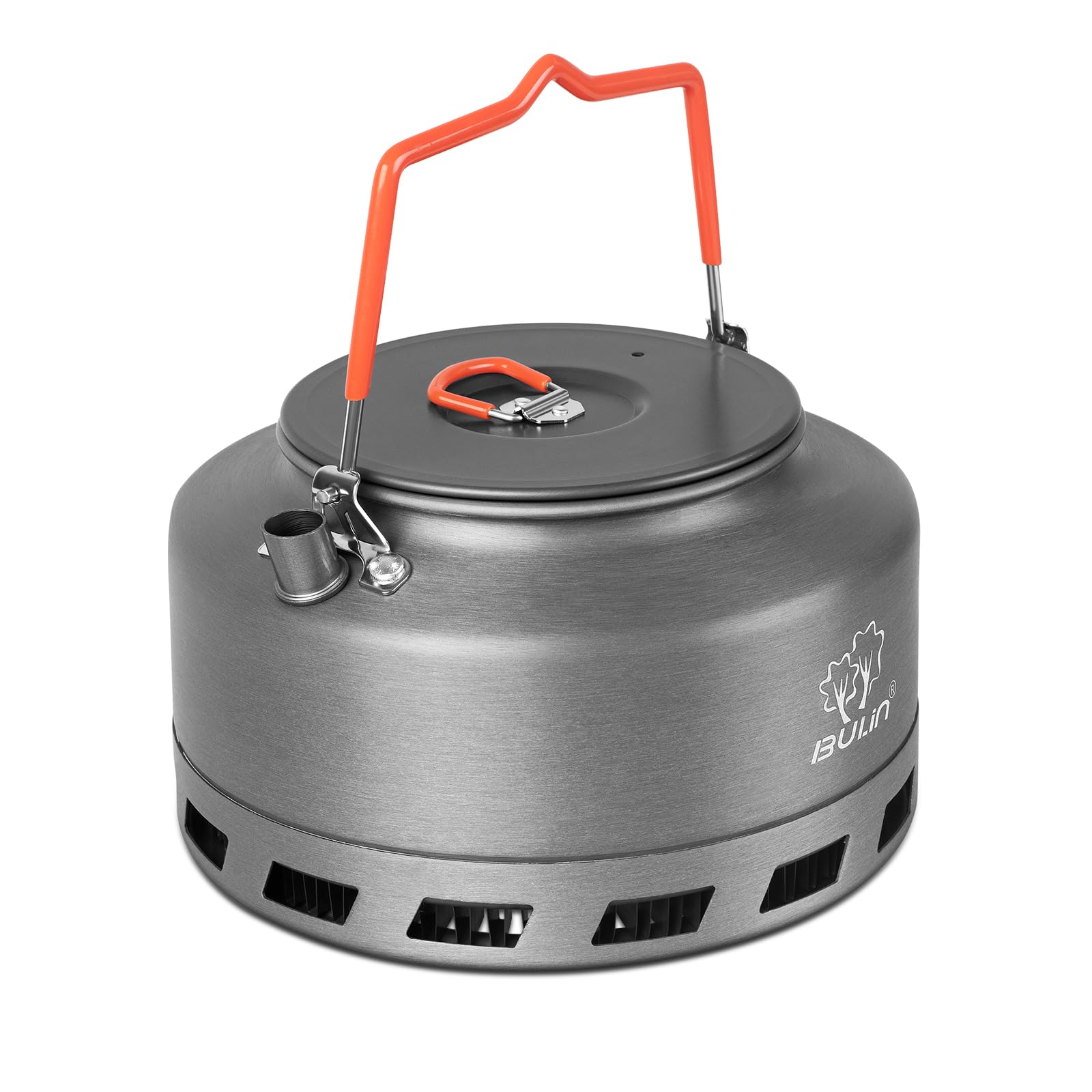 Tentock Camping Kettle, Portable Aluminum Water Boiling Pot with Heat Ring Base for Gas Stove, Fast Boil Eco-Friendly Kettle for Outdoor Camping Fishing, 30% Fuel Saving, 1.1L/1.6L (1.6L)