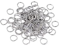 Vista 14 de Craftdady 1000 anillos de acero inoxidable abiertos de 0.394 in redondos de 0.055 in de grosor para fabricación de joyas