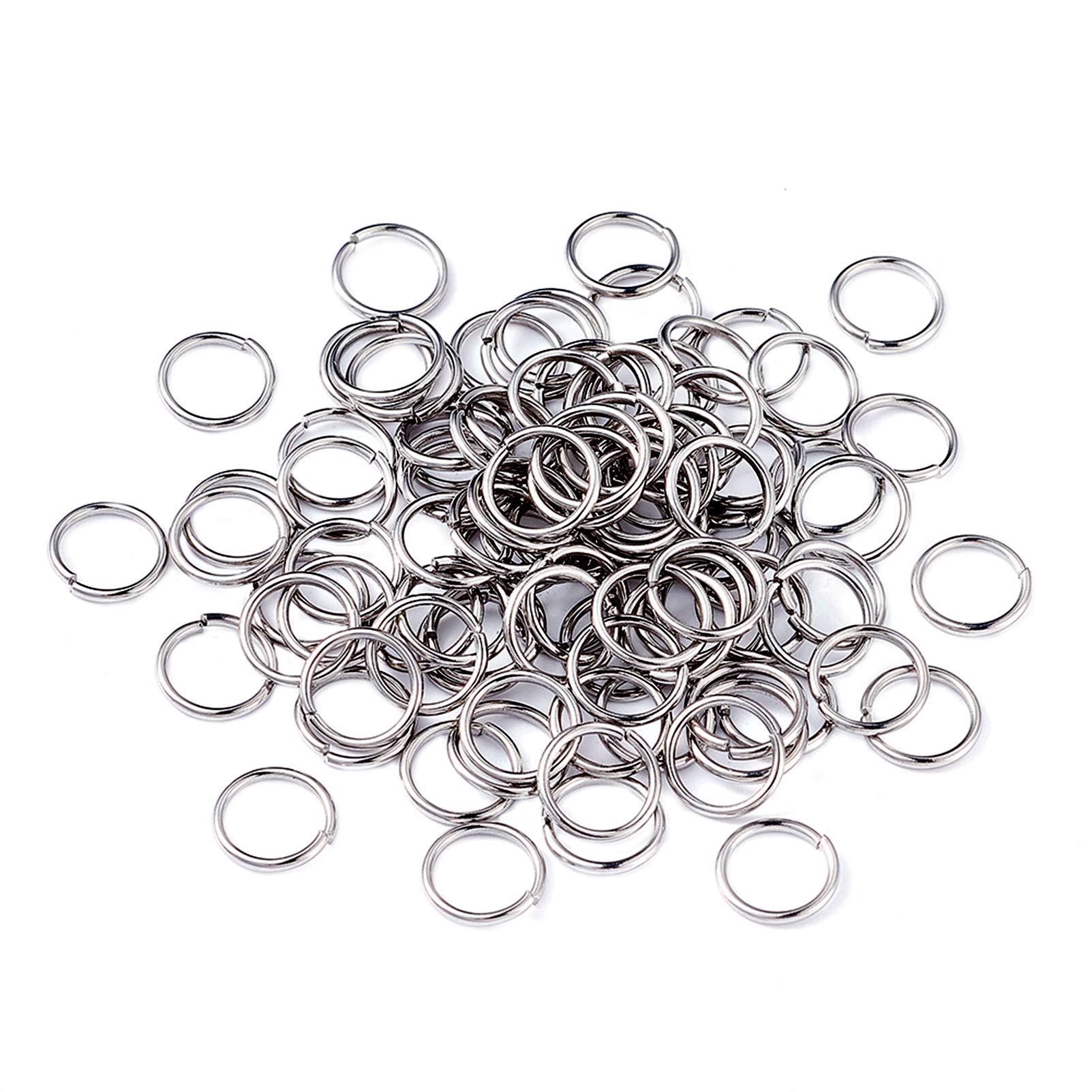 Craftdady 2000Pcs Stainless Steel Open Jump Rings 7mm Round 0.8mm Thick Connector Rings for Jewelry Making