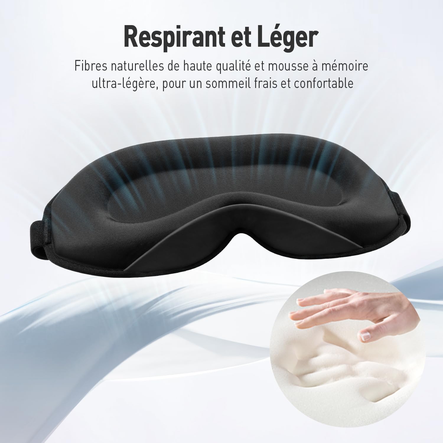 Masque Pour Dormir Umisleep Masque De Sommeil 2023 Pour Dormir Sur Le Côté, Masque De Sommeil 3D Pour Homme, Femme, Masque Pour Les Yeux Doux Et Respirant, 100% Bloquant La Lumière Avec