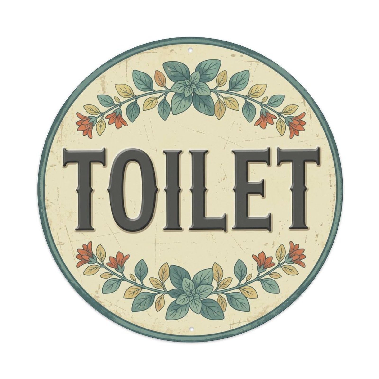 Okahys 8X8inch(20X20cm) Toilet(Wc) Signage Oregano Vintage Metal Tin Sign