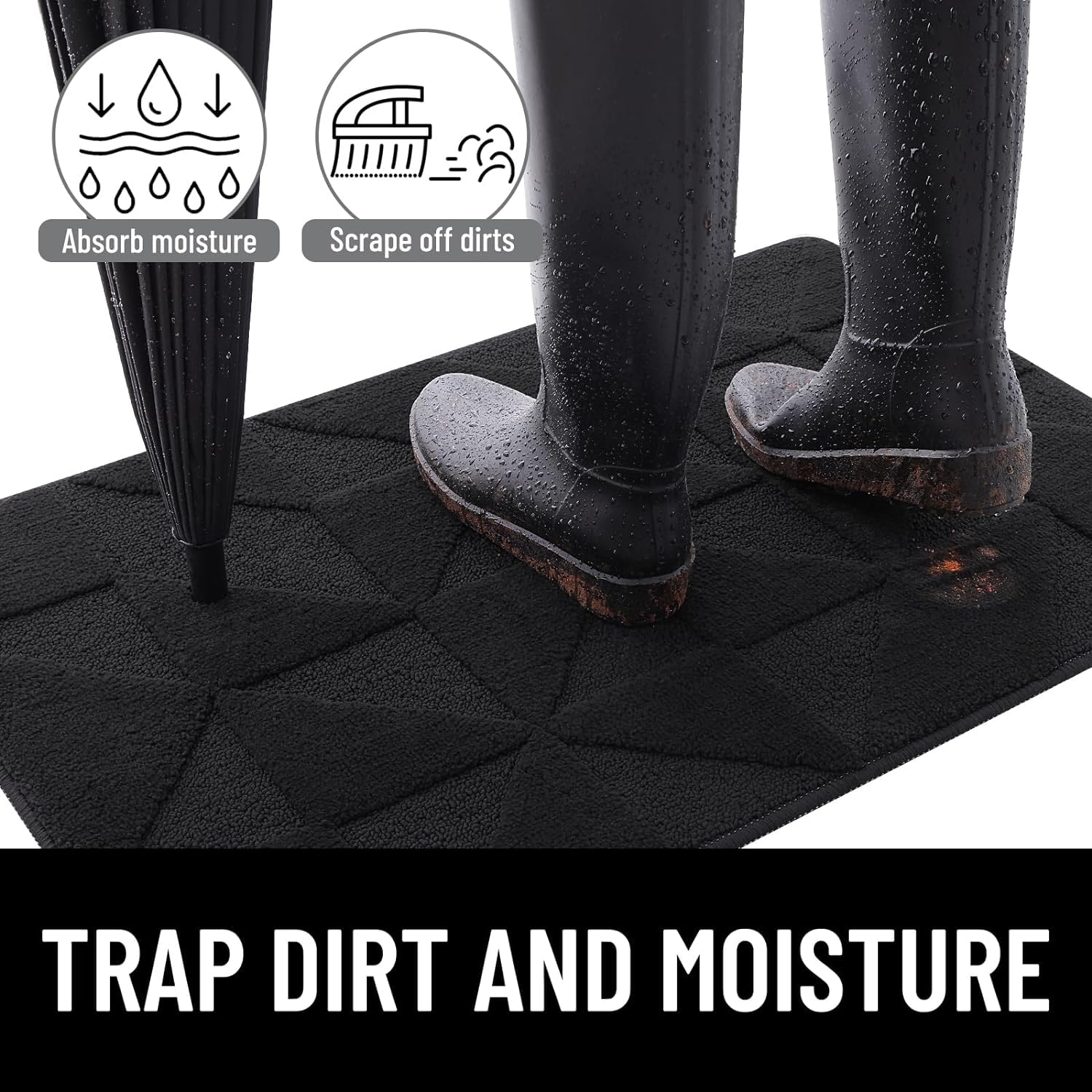Homaxy Door Mats Indoor, 60 X 90 cm, Machine Washable Inside Door Mat, Dirt Trapper Soft Doormats - Image 3