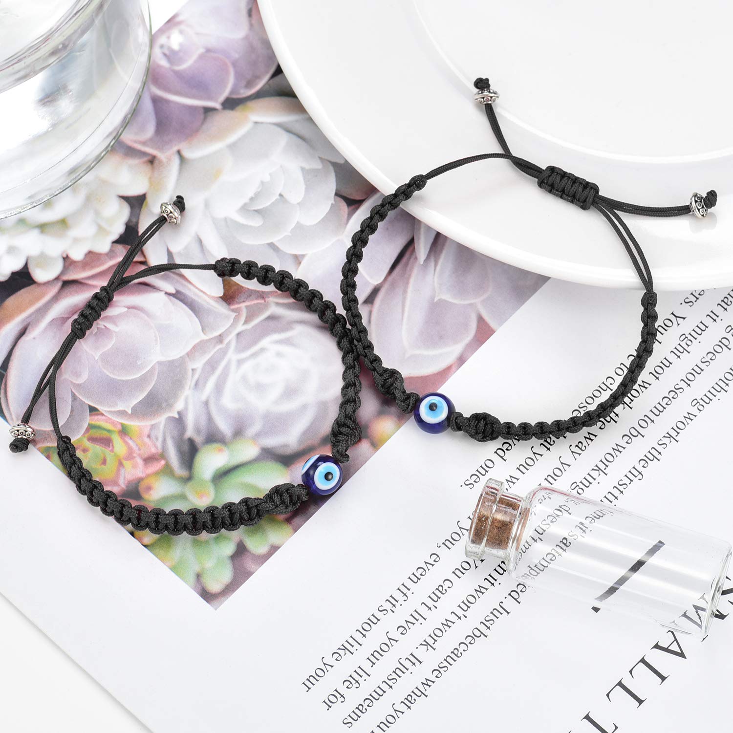 Pulsera ajustable de ojo malvado grande de cábala, amuleto de cuerda roja Nazar para familia, pareja, mejor amigo, mujeres, hombres y niñas, Resina 3