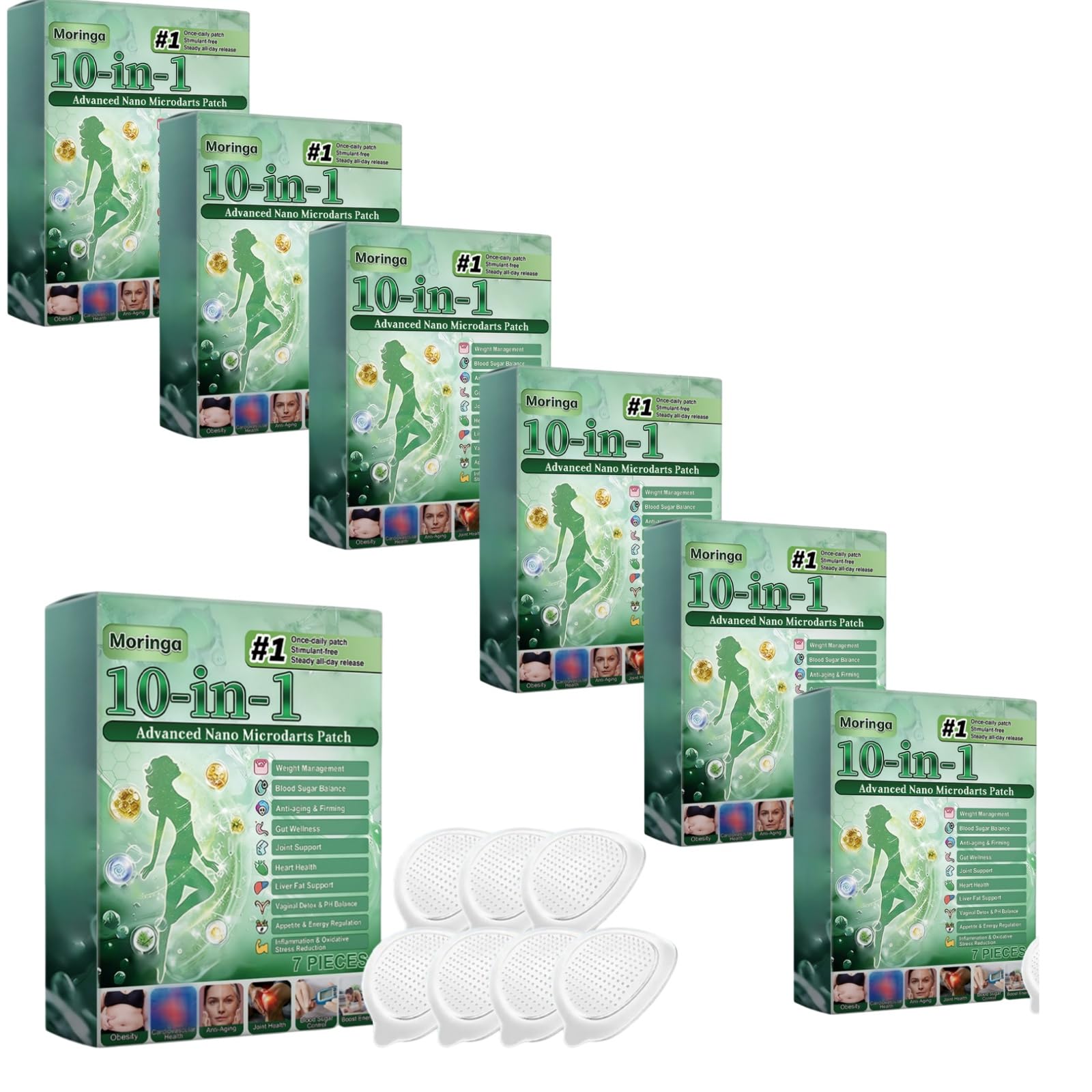 Microneedle Patch Scatole Berbe-Rine Patch per tutti i tipi di corpo, uso quotidiano avanzato Na-no ingredienti, ingredienti, rassodare la pelle, facile da applicare patch