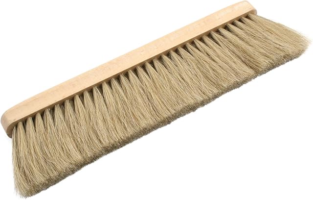 Flour Broom Table Brush Hand Brush with Wooden Body and Natural Bristles Made of Horse Hair (Light or Dark) light