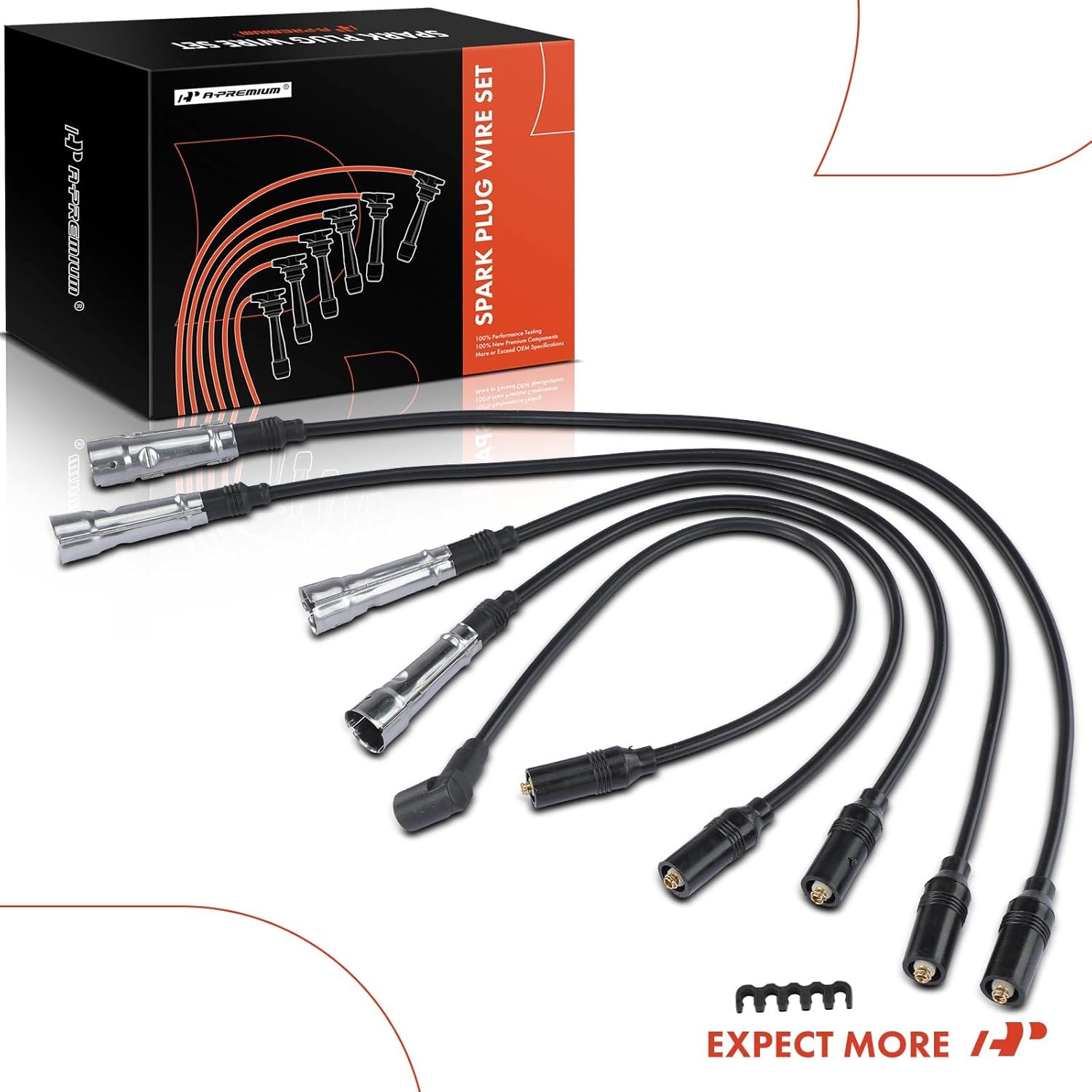 A-Premium Ignition Spark Plug Wires Set of 5 Compatible with Volkswagen Transporter 1985-1991, Vanagon 1984-1991, 1.9L 2.1L