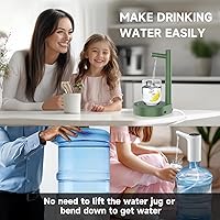 Vista 6 de Dispensador de agua de escritorio para botella de 5 galones, dispensador de agua eléctrico recargable portátil de mesa para jarra de 1 a 5 galones