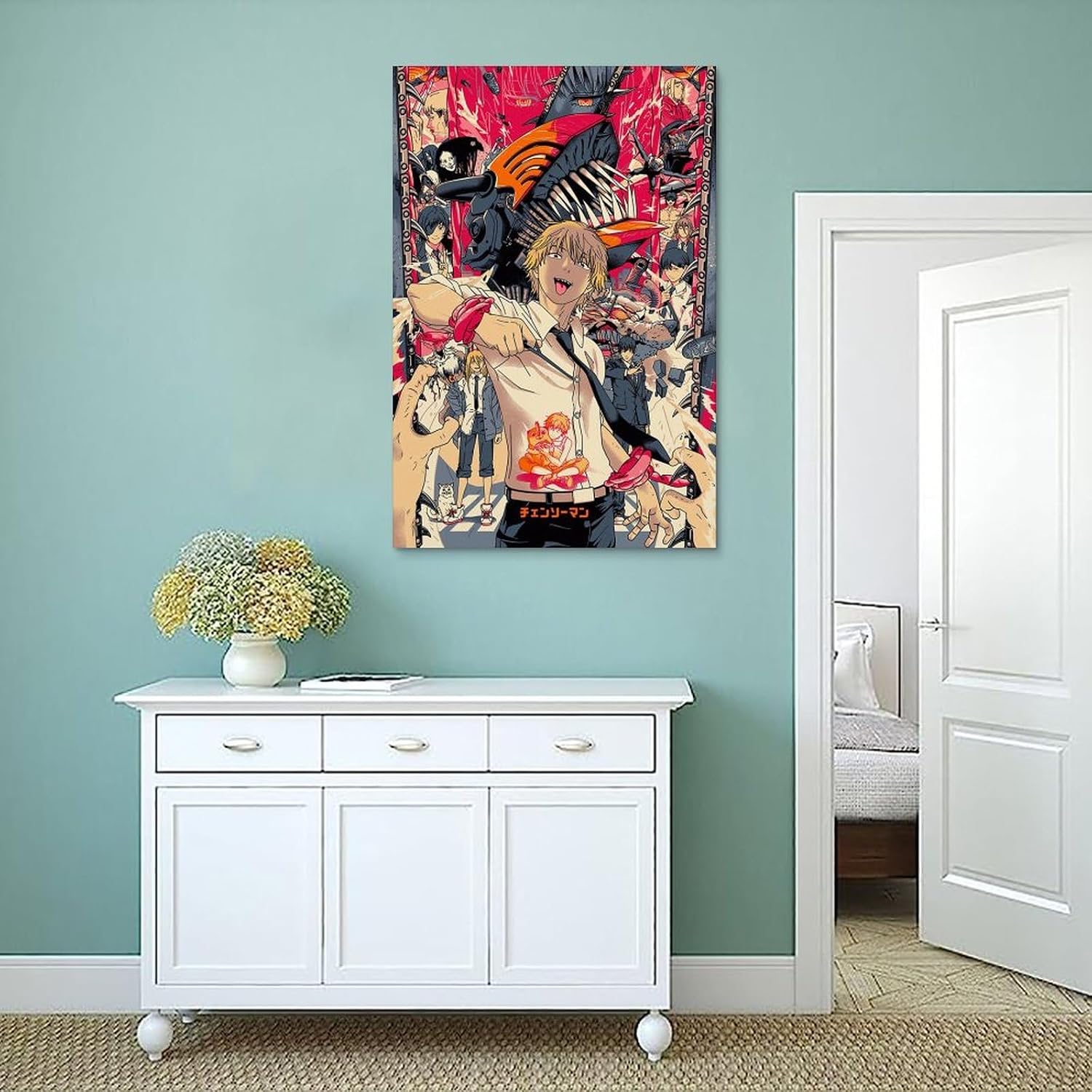 LUGEMA Classic Anime Chainsaw Man Canvas Art Painting Decor Wall Posters Bedroom Gym Decorative Gift 08x12inch(20x30cm) image 4