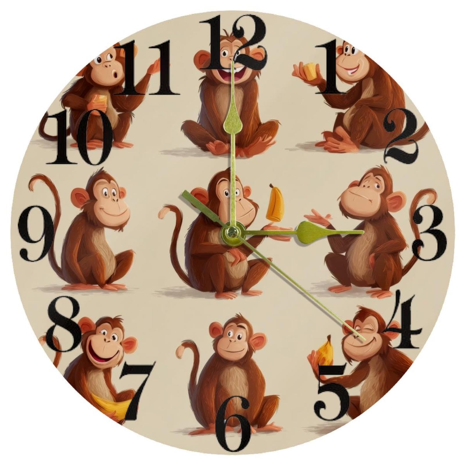 Horloge murale amusante à piles qui élimine le tic-tac stressant dans votre cuisine familiale
