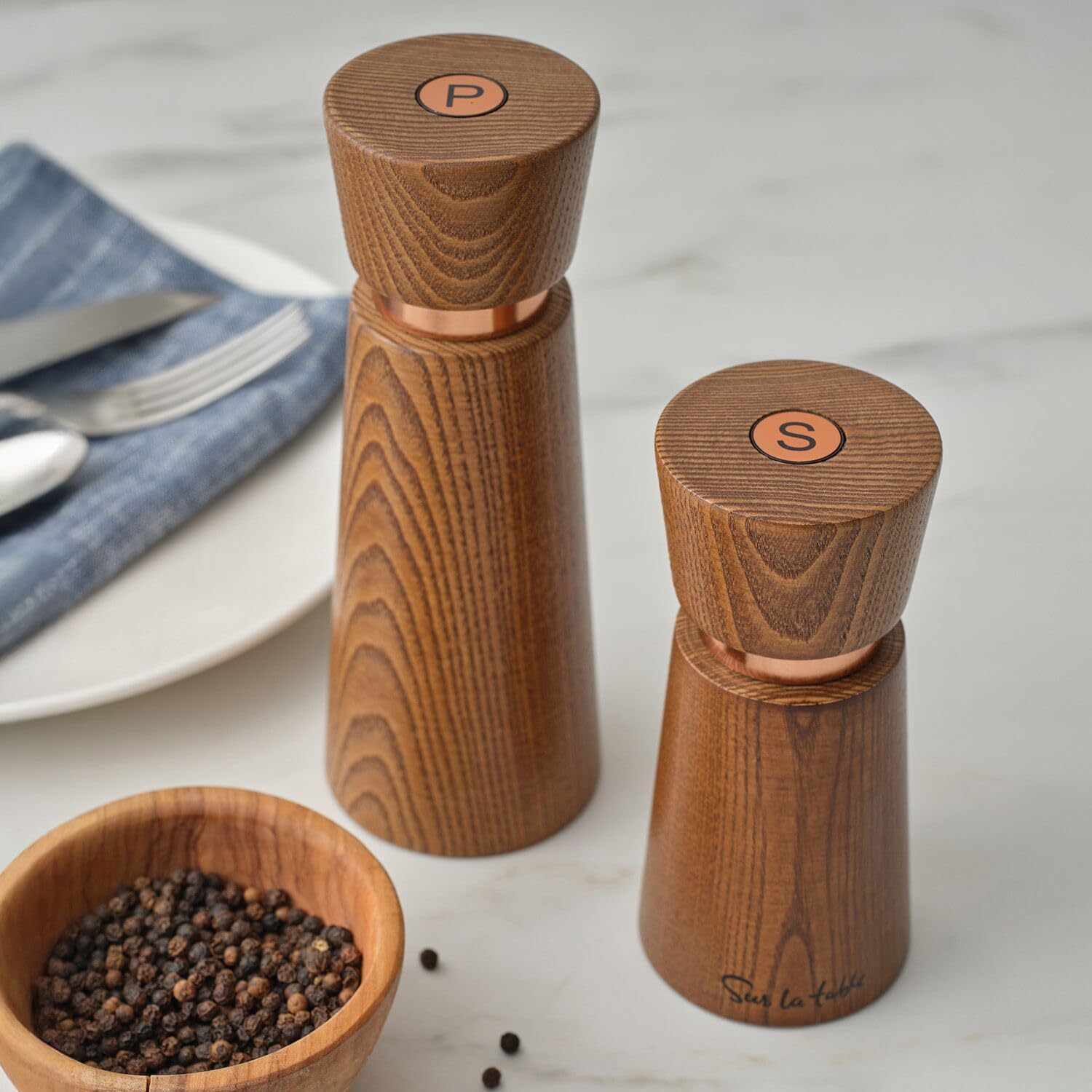 Sur La Table Olivewood Utensil Crock, Tan