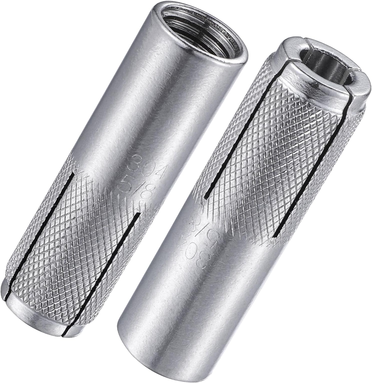 Wensilon(20 pcs) 5/8"-11 Premium Stainless Steel Drop in Anchors Assortment, Knurled Drop-in-Anchor for Solid Concrete, Internal Forced Expansion Screw Bolts