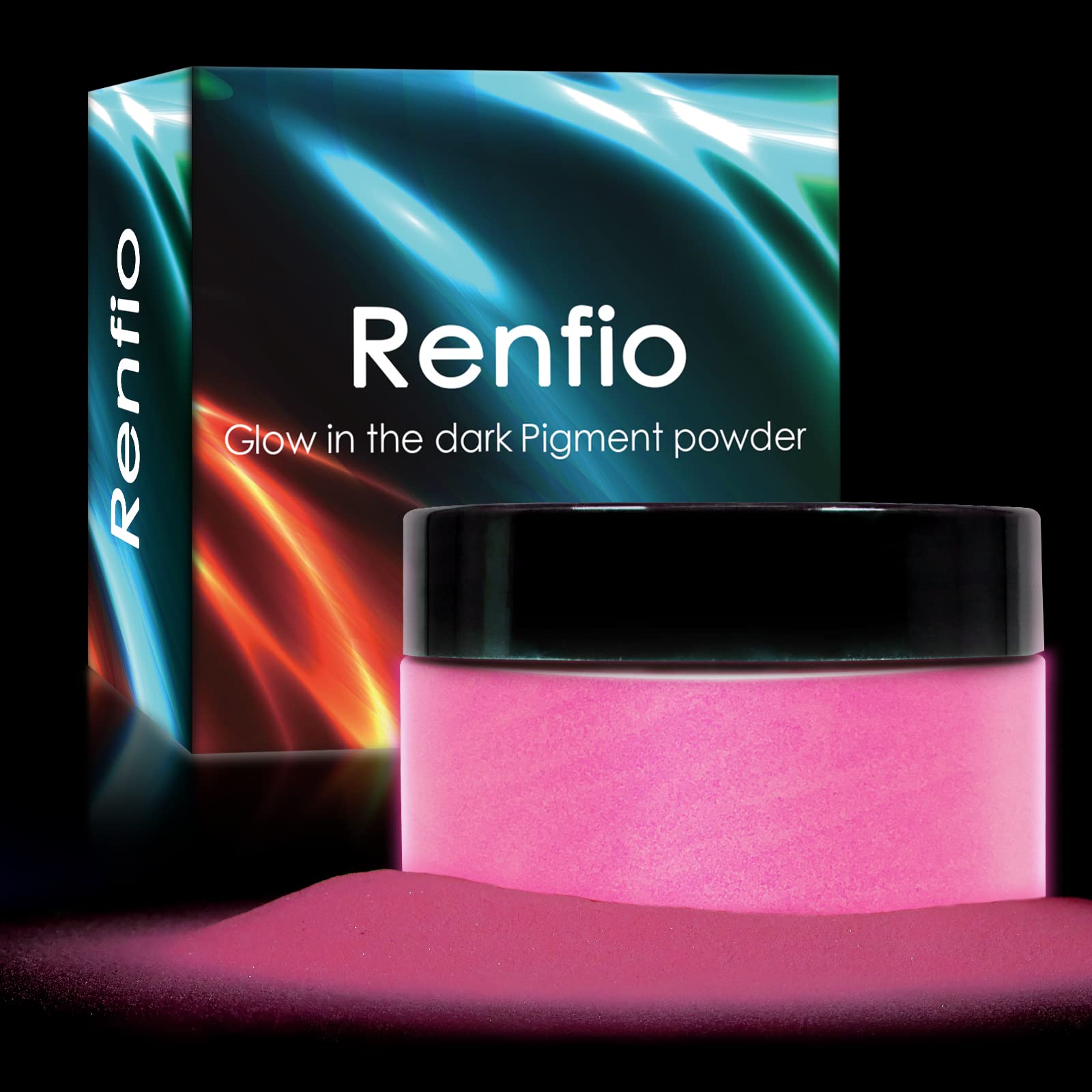 Renfio Glow Powder, 3.5oz 100g Glow in The Dark Face Paint Mica Powder, Fluorescent Luminous Resin Pigment Dye for Resin Supplies, Gel Nail Polish,