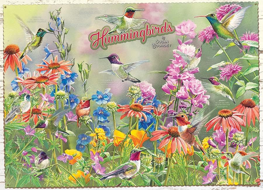 Cobble Hill 1000 Piece Puzzle - Hummingbirds - Sample Poster Included