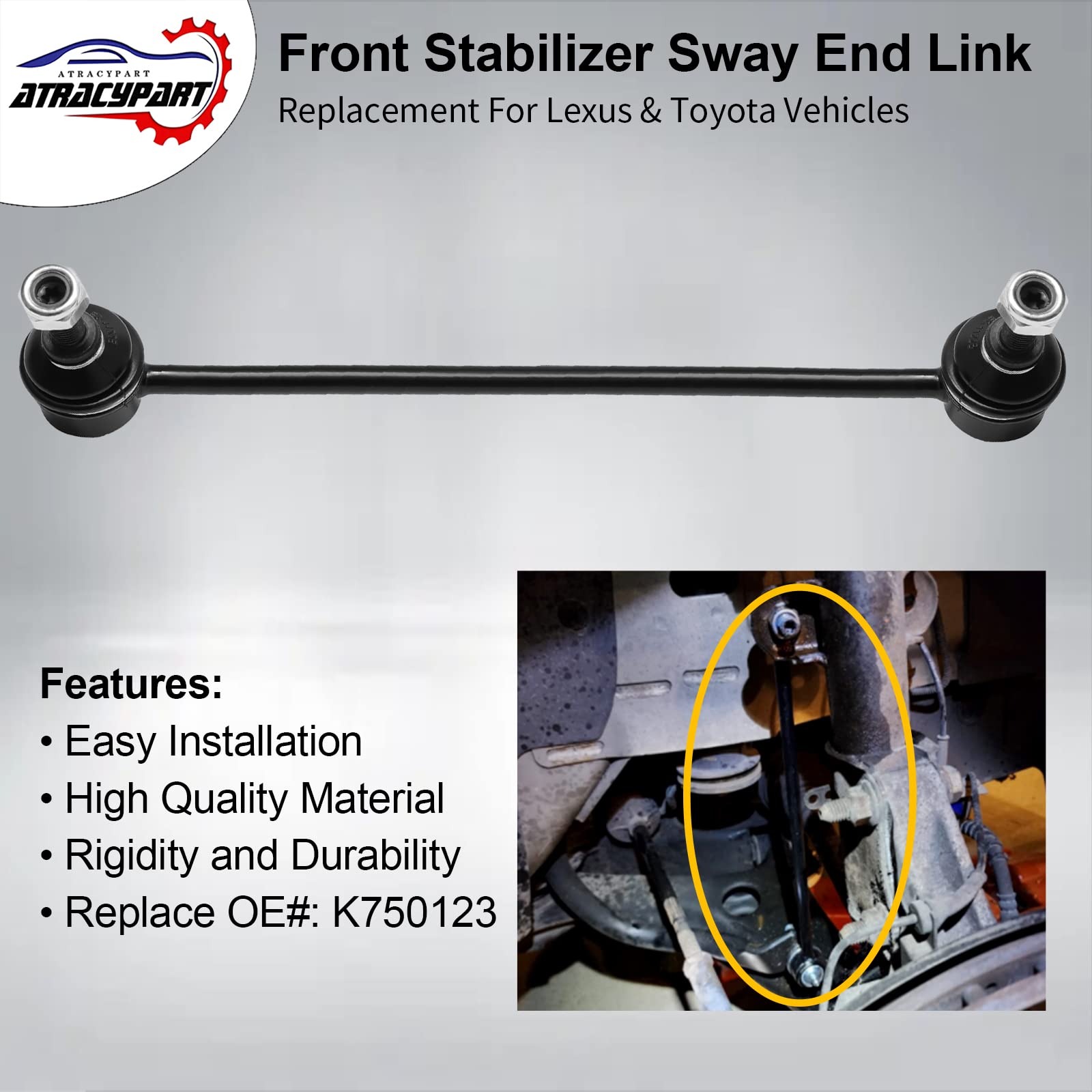 Pair Of Front Stabilizer/Sway Bar Links For 2018-2024 Toyota Camry & Avalon, 2019-2024 Lexus ES (Pack Of 2)