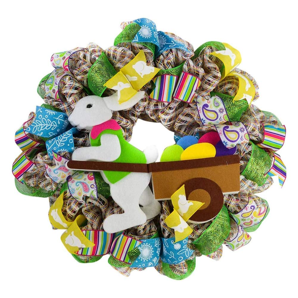 Ochine Easter Rabbit Gnomes Wreath Easter Door Decorations Bunny Butt Wreath Kit Easter Spring Outdoor Indoor Hanging Welcome Sign Wreath Easter Bunnies Decoration Holiday Party Supplies