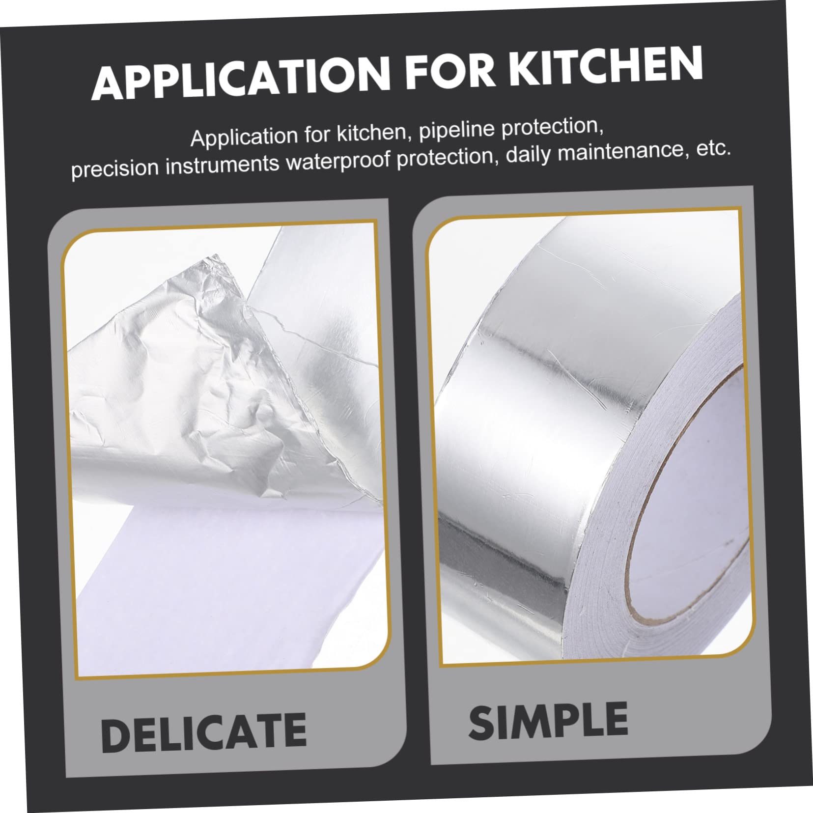 Gadpiparty 2 Nastro Adesivo Alluminio Set Facile Rimuovere per Cucina e Riparazioni Domestiche